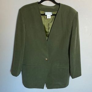 Braemar Petites Women's Olive Green Blazer